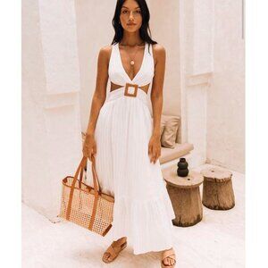 speak your word maxi dress in white